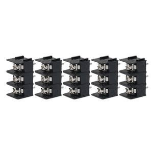 a11042200ux0015 5 Piece 7.62 mm Pitch 3P PCB Screw Terminal Block, Black, 20A