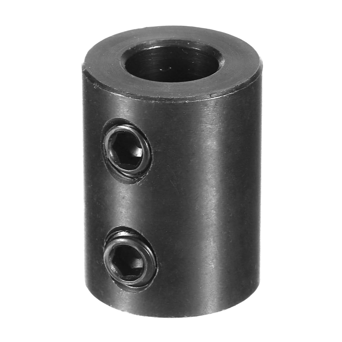 Shaft Coupling 3/8" Bore, 3/4" OD, 1" Length, Black Oxide Plated Steel Rigid Coupling, Motor Wheel Coupler, (2 Set Screws)