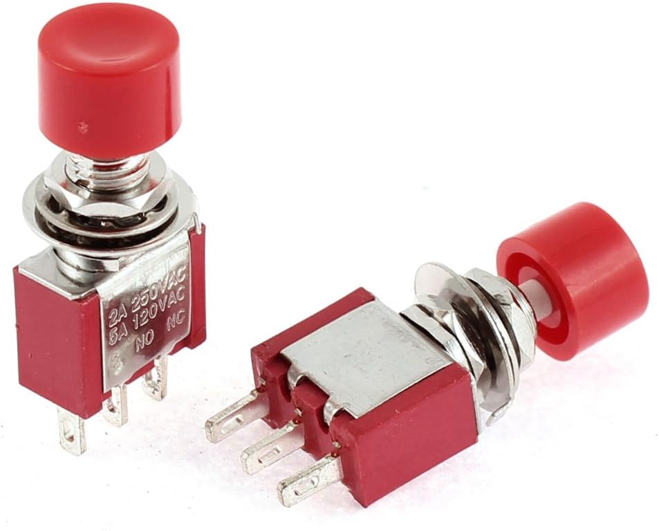 2pcs 3 Terminal Momentary ON/OFF Push Button Switch AC 250V 2A 120V 5A
