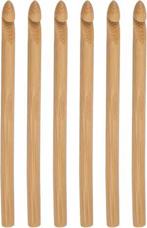 Wooden Bamboo Crochet Hook 9.0mm US Size M (Size 13) Chunky Knitting Needles for DIY Craft Yarn 6Pcs