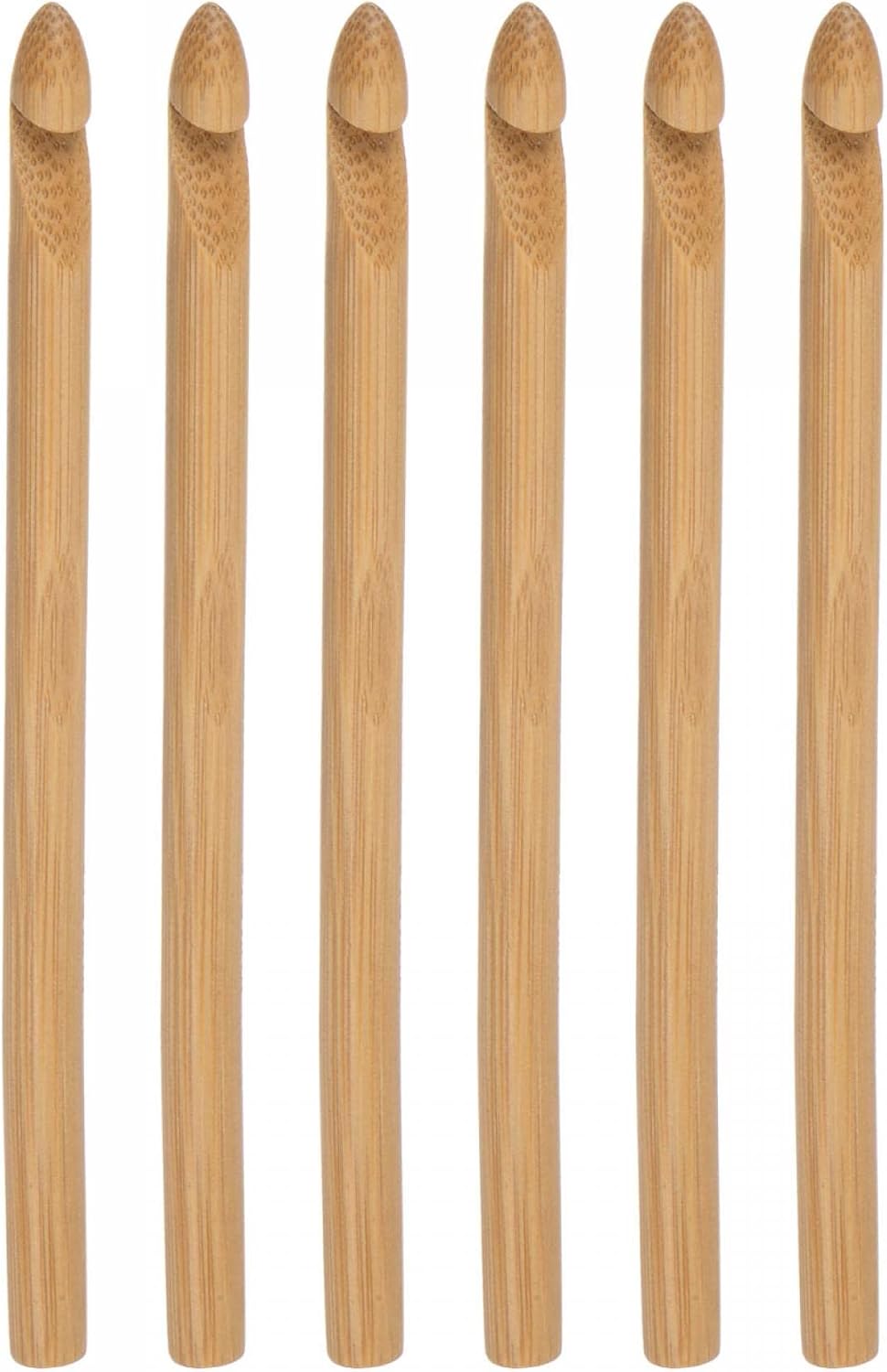 Wooden Bamboo Crochet Hook 9.0mm US Size M (Size 13) Chunky Knitting Needles for DIY Craft Yarn 6Pcs