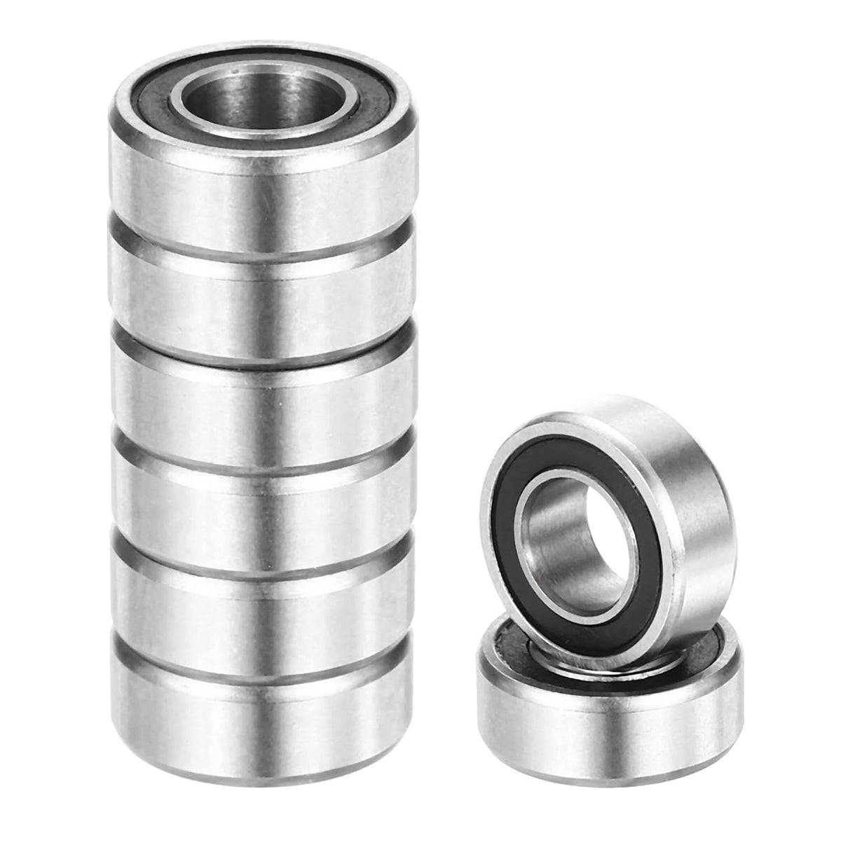 8pcs R188-2RS Deep Groove Ball Bearings 1/4" ID x 1/2" OD x 3/16" Height Miniature Bearings Double Rubber Sealed Chrome Steel Z3 Bearing for Engineering Machinery, ABEC5