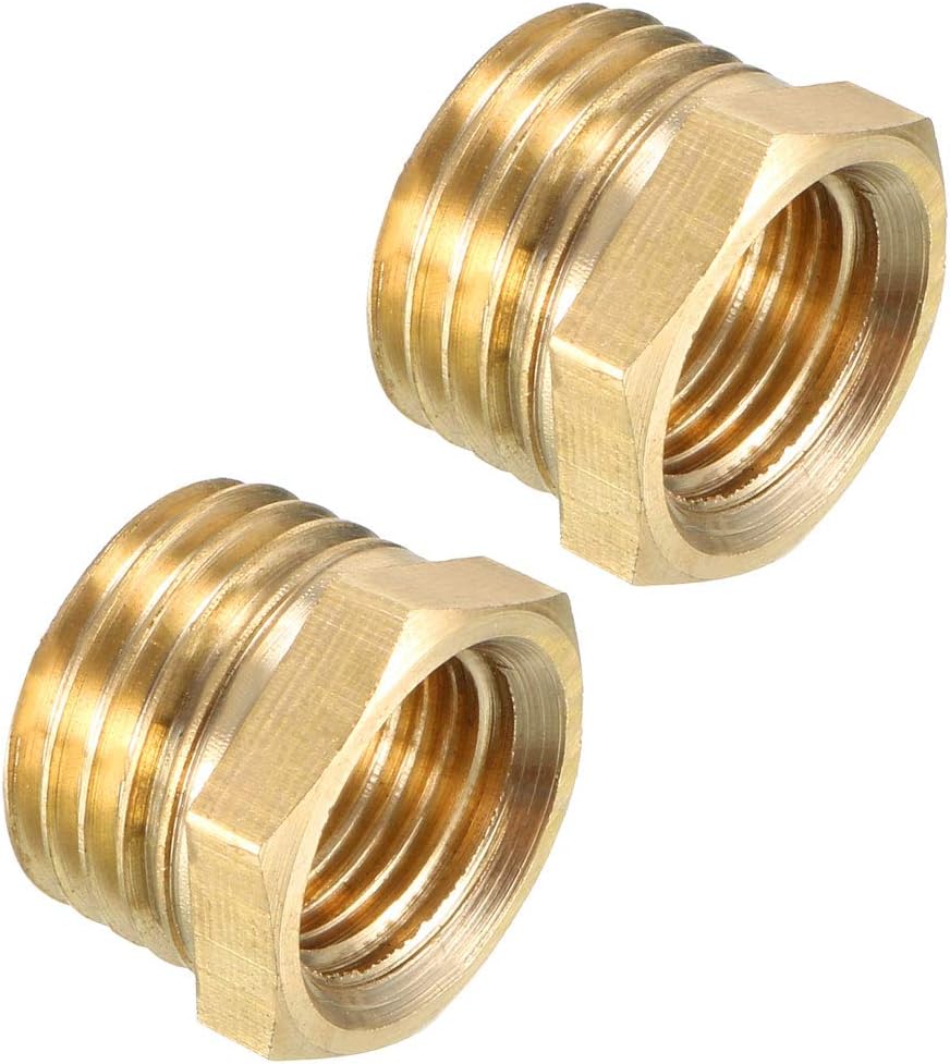 Brass Threaded Pipe Fitting G1/4 Male X 1/8 PT Female Hex Bushing Adapter 2pcs