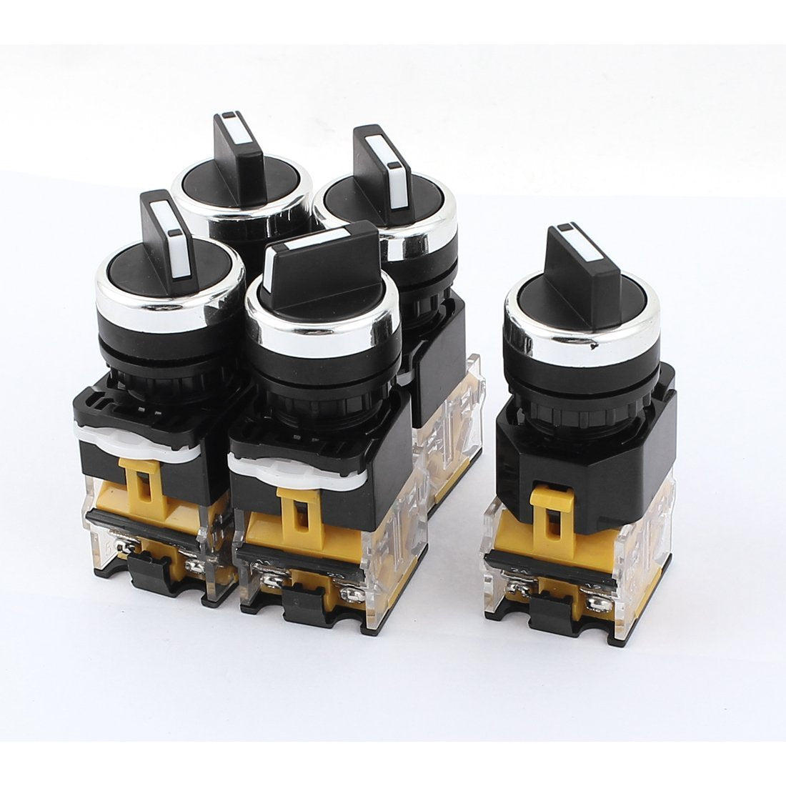 AC 440V 10A, 2 Positions DPST Rotary Selector Select Switch Latching Lock 5 Piece