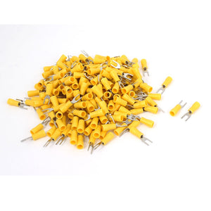 AWG22-16 SV1.25-3 Wire Connector Insulated Fork Terminal with 340 Piece, Yellow
