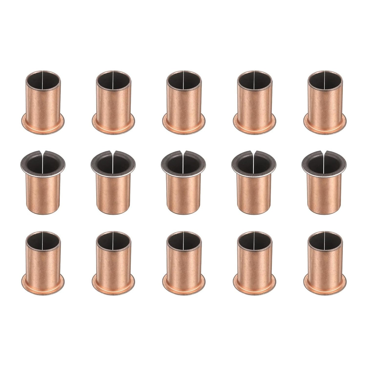 15Pcs Flanged Sleeve Bearings, 20mm Bore x 23mm OD x 35mm Length x 30mm, Sintered Bronze Wrapped Oilless Bushings