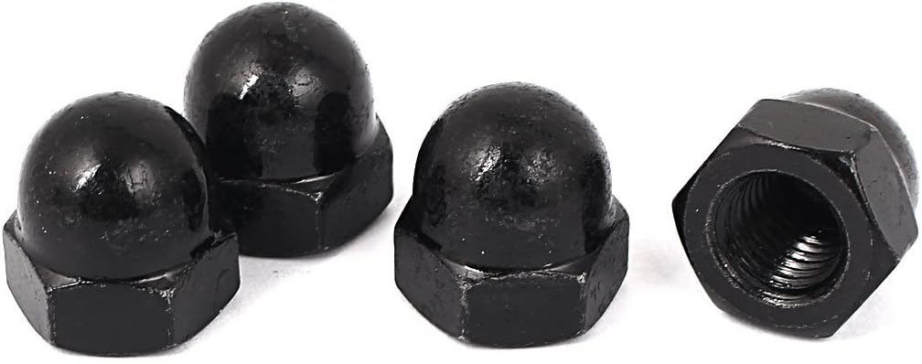 Acorn Hex Cap Nuts - 4Pcs M12 Dome Nuts Carbide Steel Hexagon Decorative Cap Nut for Screws Bolts Black