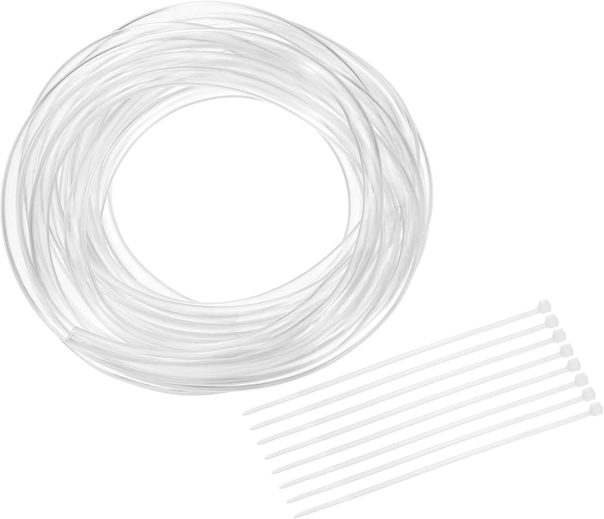 Flexible PVC Tubing, 4mm ID x 5mm OD - 13.1 Feet Long Clear Vinyl Water Pipe, Lightweight Plastic Hose Water Pipe with Zip Ties for Aquaponics, Air Hose, Irrigation