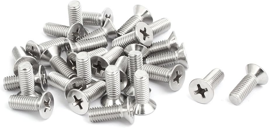 M5x14mm 316 Stainless Steel Phillips Countersunk Bolt Machine Screw 30pcs