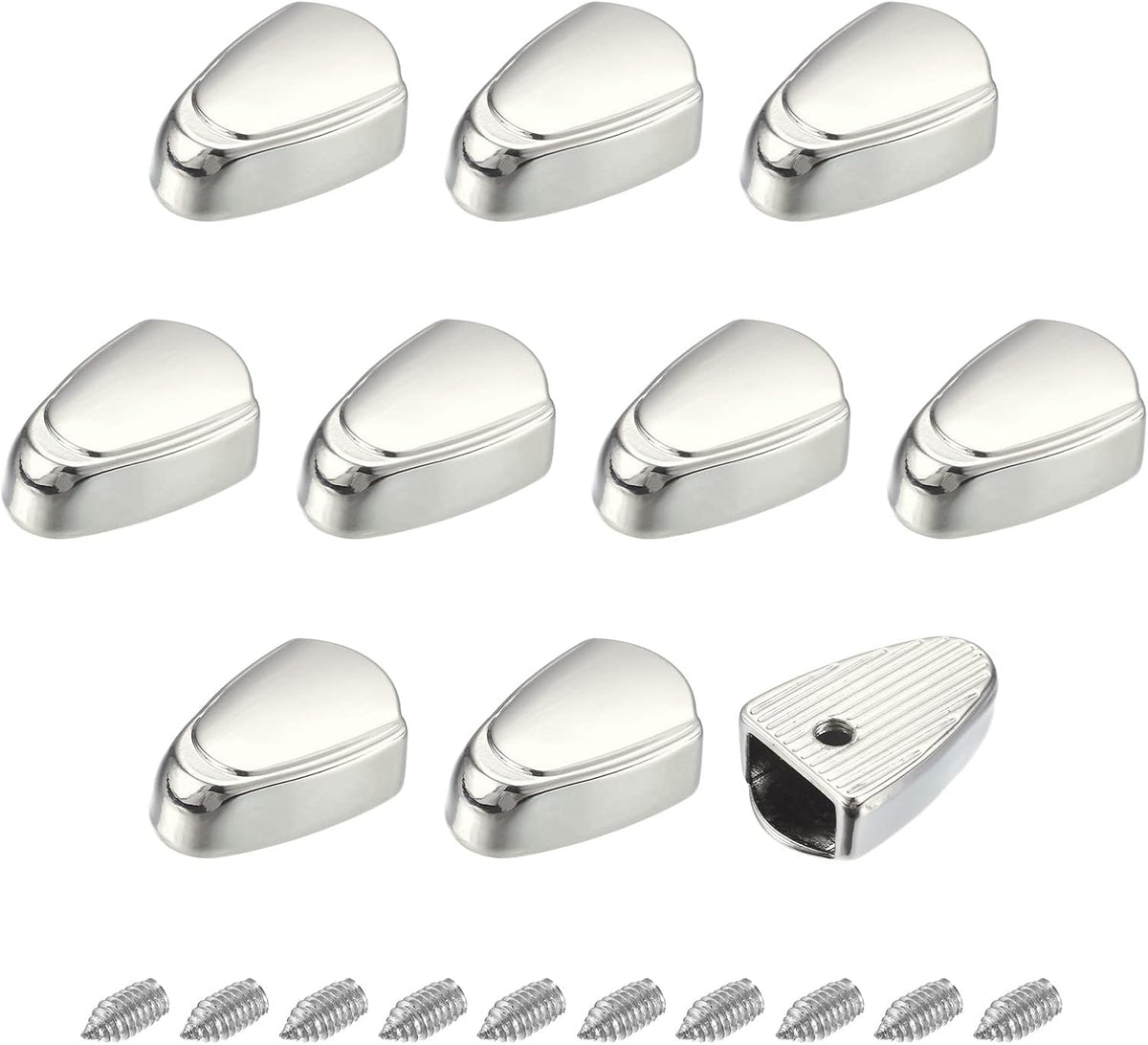 Metal Zipper Stopper, 30Pcs 0.35'' Thumb Zipper Tail Clip Plug Head for DIY Decoration Leather Craft Hardware, White Nickel