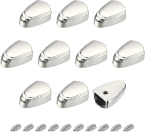 Metal Zipper Stopper, 30Pcs 0.35'' Thumb Zipper Tail Clip Plug Head for DIY Decoration Leather Craft Hardware, White Nickel