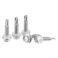 #12 x 63/64" 410 Stainless Steel Hex Washer Head Self Drilling Screws Point 150pcs