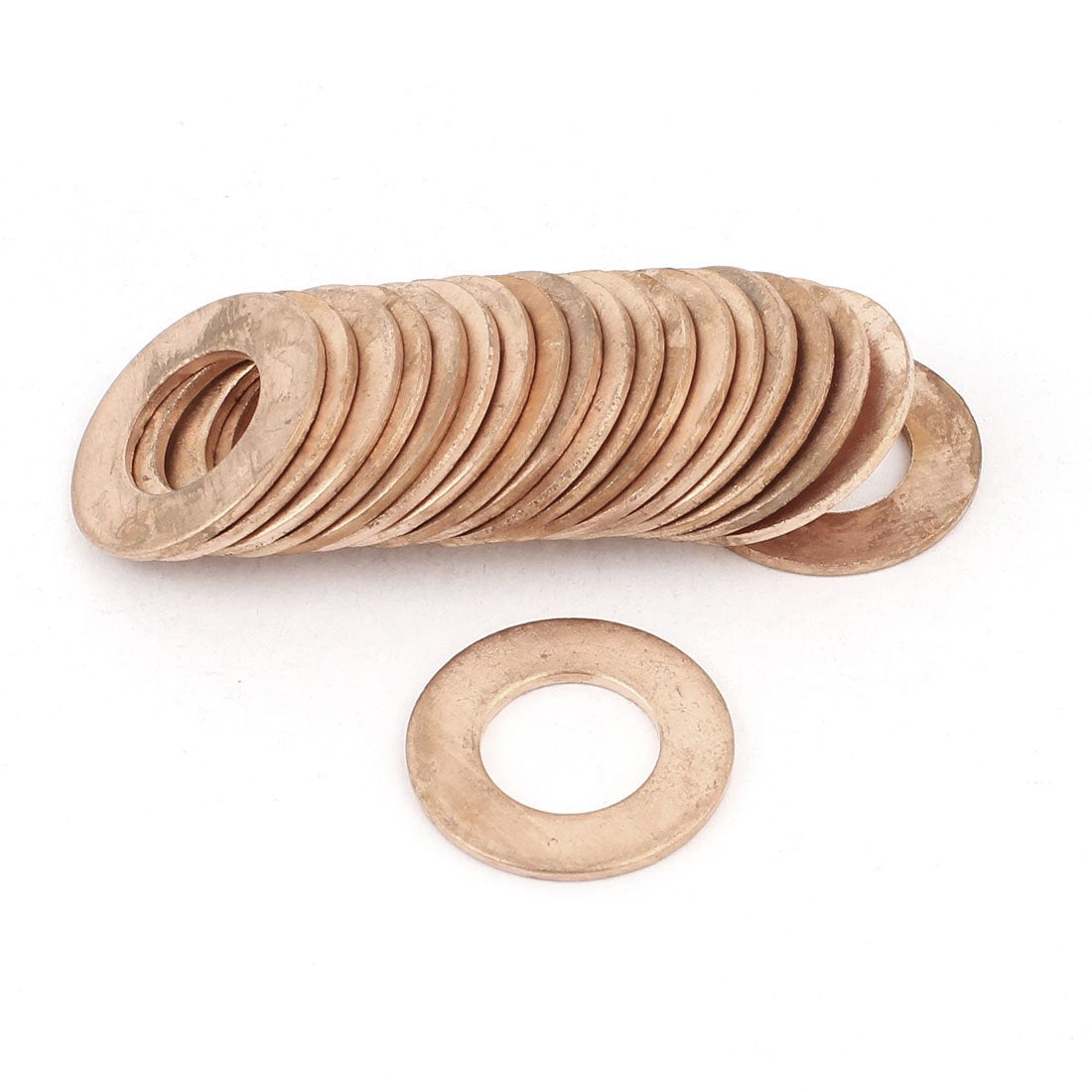 20PCS 17mm OD 9mm ID 1mm Thick Copper Flat Washer Oil Brake Line Seal