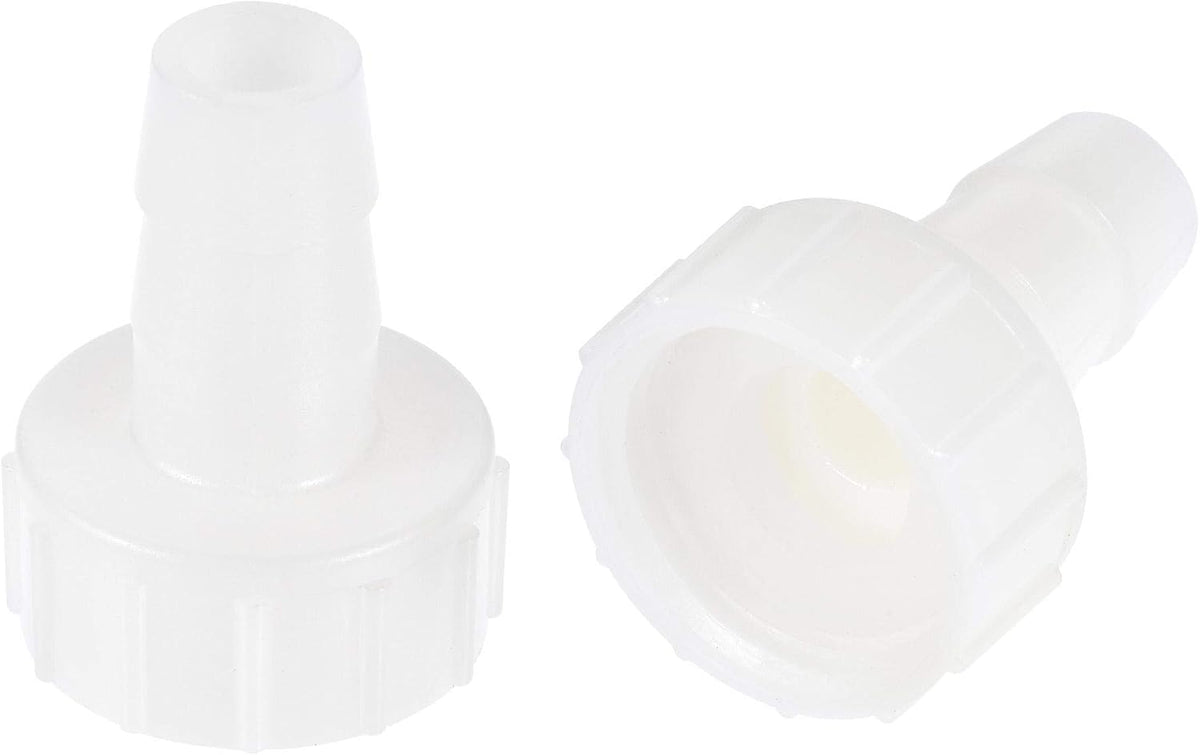 ABS Hose Barb Fitting Coupler, 10mm Barb x G1/2 Female Thread Pipe Adapter, White 2Pcs
