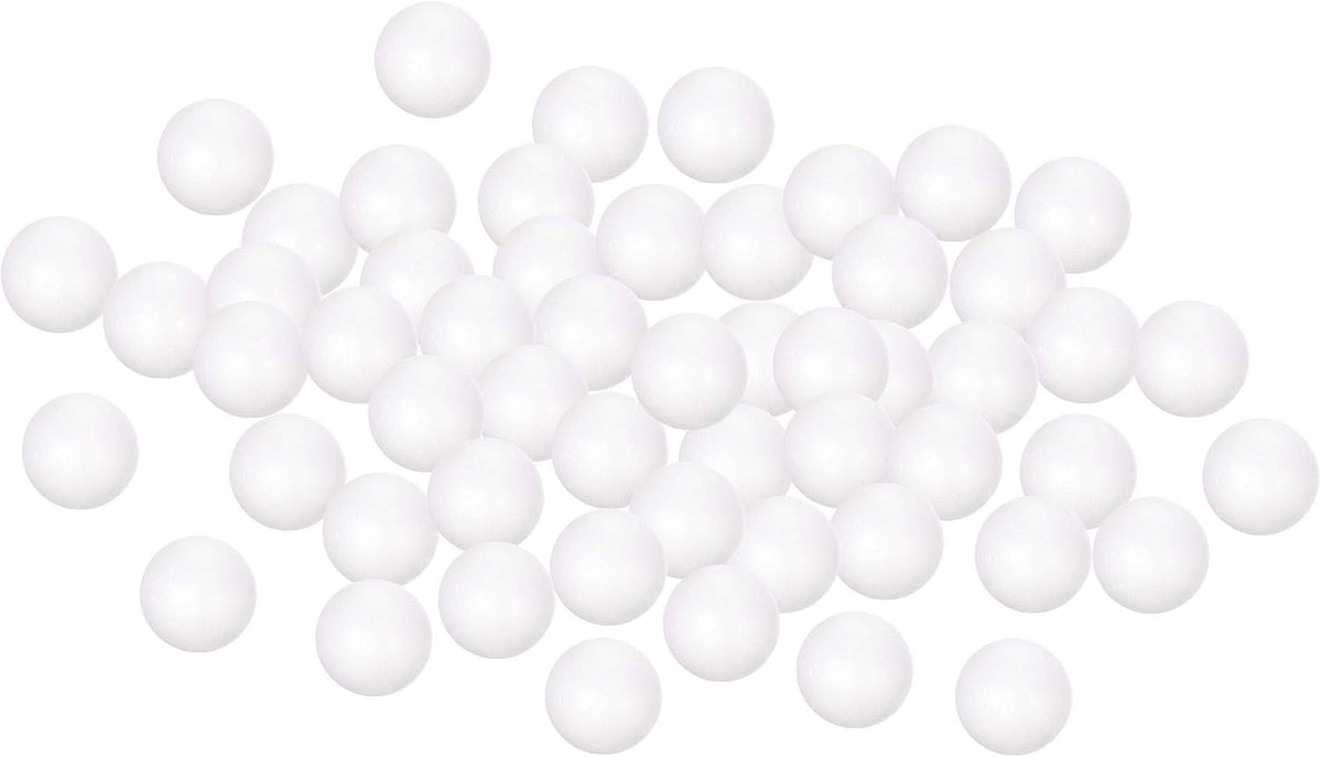LinkMejor 50Pcs 1.25" White Polystyrene Foam Balls Smooth Round Solid Ball for Crafts, Art, DIY, Household, Party Decorations