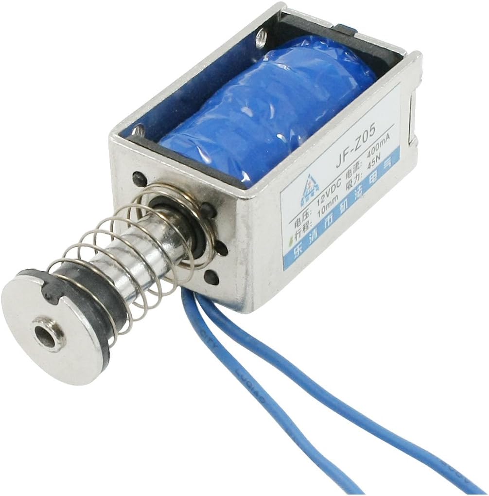 DC 12V 400mA Push Pull Type Open Frame Solenoid Electromagnet 10mm 45N 9.9LB