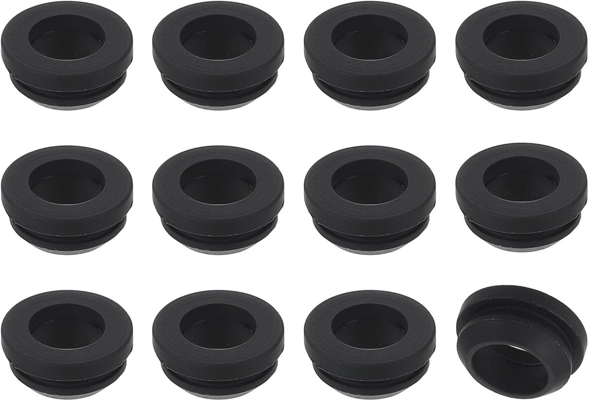 24Pcs Rubber Grommets, Mount Dia 14mm ID 10.5mm Snap Firewall Hole Plug, Anti-Scratch Hole Cover Plug for Electrical Box Cable Wiring, Black