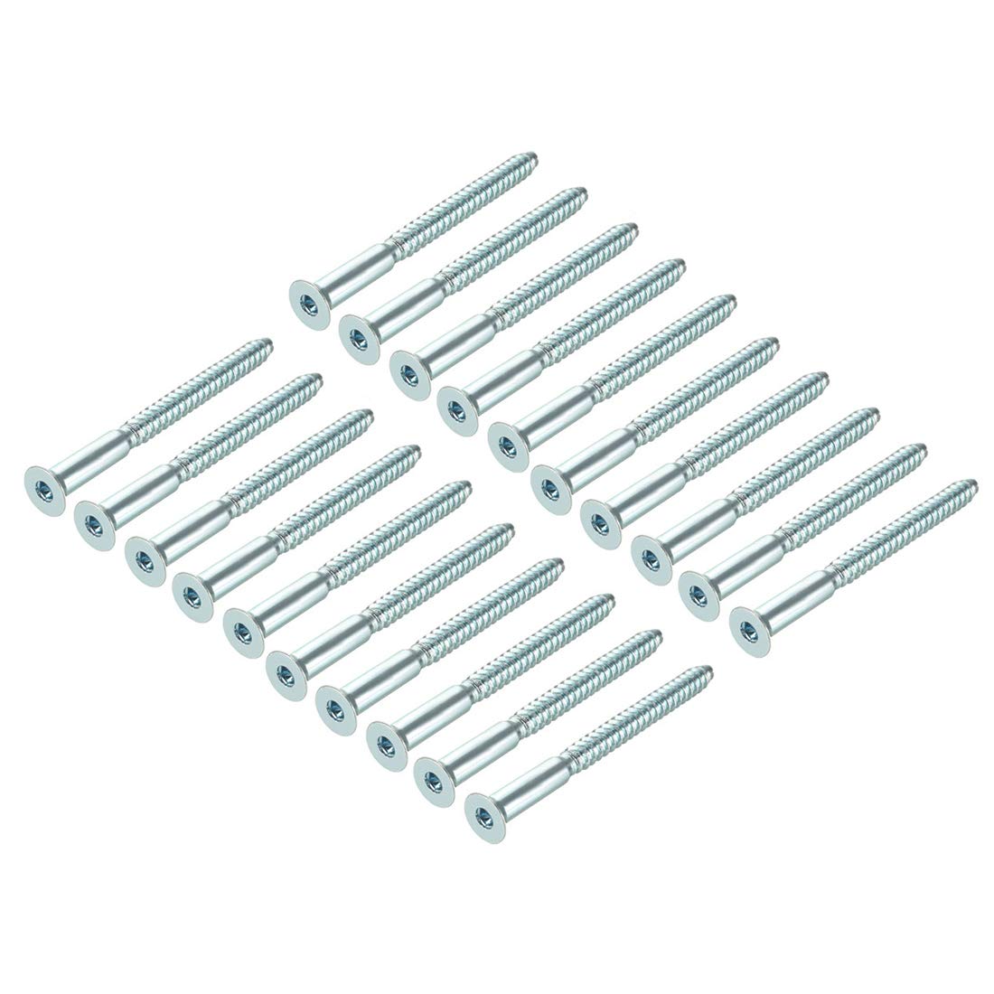 Furniture Confirmat Screw 7x85mm Hex Socket Wood Screws Zinc Plated 20pcs