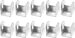 10 Pcs U Bracket for 1" Panels, 27 x 26 x 37mm Metal U Shaped Fasteners Brackets for Guardrail or Partitions Connection, Silver