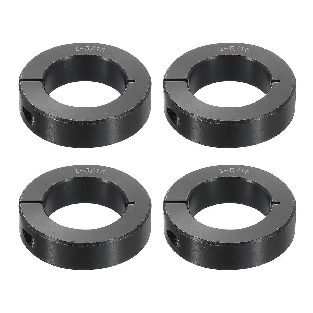 4pcs Single Split Shaft Collar 1-5/16" Bore One-Piece Clamping Collar, 2-1/8" OD, 9/16" Thickness, Black Oxide Steel Set Screw Lock Collar Clamp