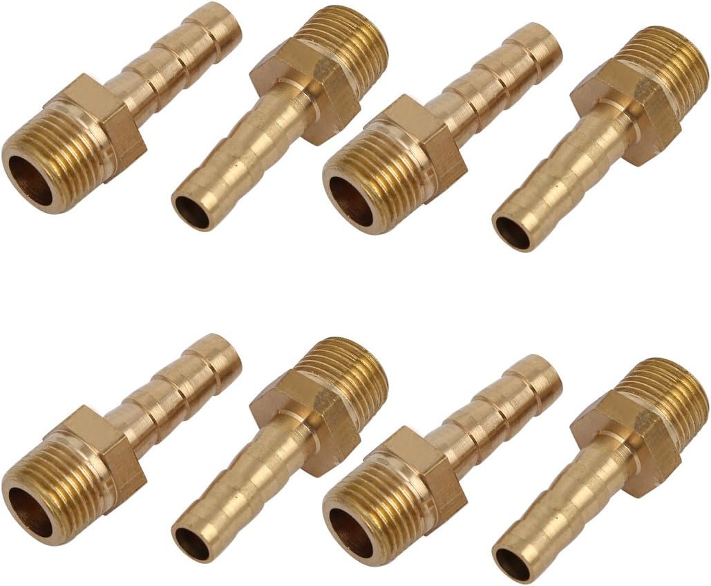 1/8BSP Male Thread 6mm Hose Barb Tubing Fitting Coupler Connector Adapter 8pcs
