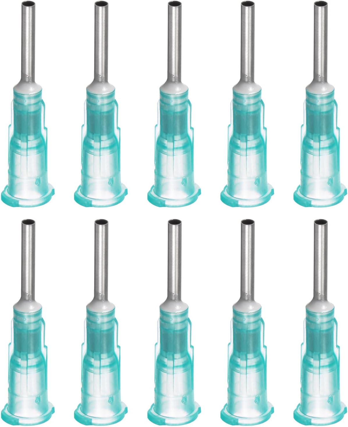 Industrial Blunt Tip Dispensing Needle with Luer Lock for Liquid Glue Gun, 14G 1/2", 10 Pcs (Light Green)