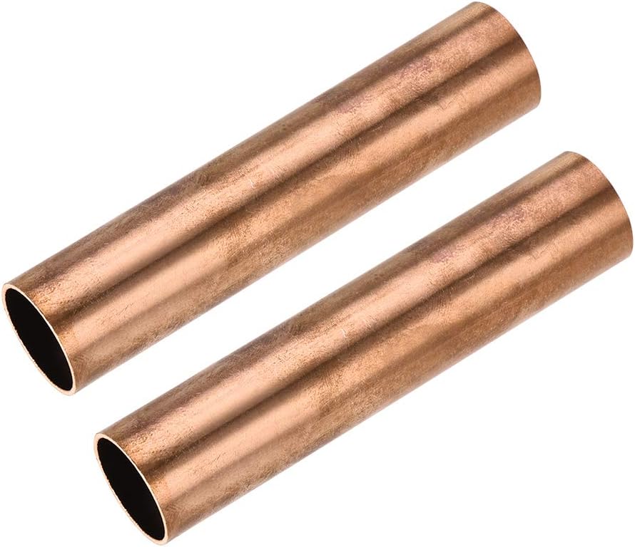 Copper Round Tube, 22mm OD 1mm Wall Thickness 100mm Length Straight Pipe Tubing 2 Pcs