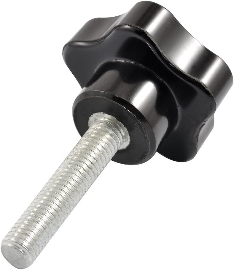 Black M8 x 40mm Thread Replacement Star Hand Knob Tightening Screw