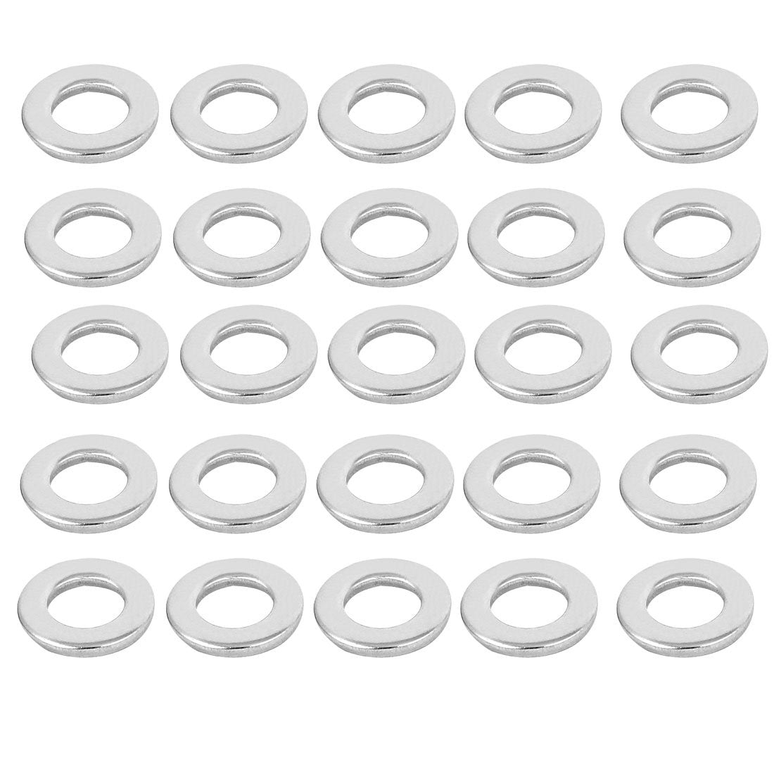 Silver Tone 304 Stainless Steel Flat Washer 1/4-inch 25pcs for Screws