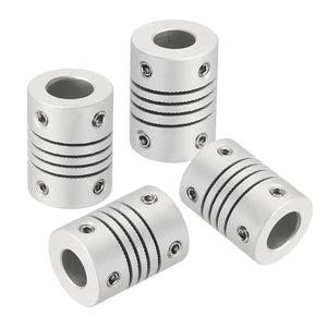 4Pcs Flexible Couplings 7mm to 8mm Aluminum Alloy Joint Connector, Flexible Shaft Couplings Motor Coupler for 3D Printer CNC Machine Motor Guide DIY Encoder D15 x L20mm