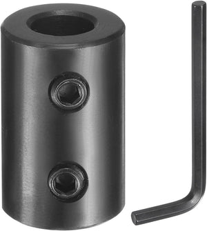 Shaft Coupling, 5/16" Bore 5/8" OD 1" Length Black Oxide Plated Steel Rigid Coupling with Hex Wrench for 3D Printers Motor Wheel (2 Screws Each Piece)