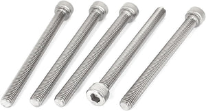 M8 x 90mm 1.25mm Pitch Stainless Steel Hex Socket Head Cap Screws 5pcs