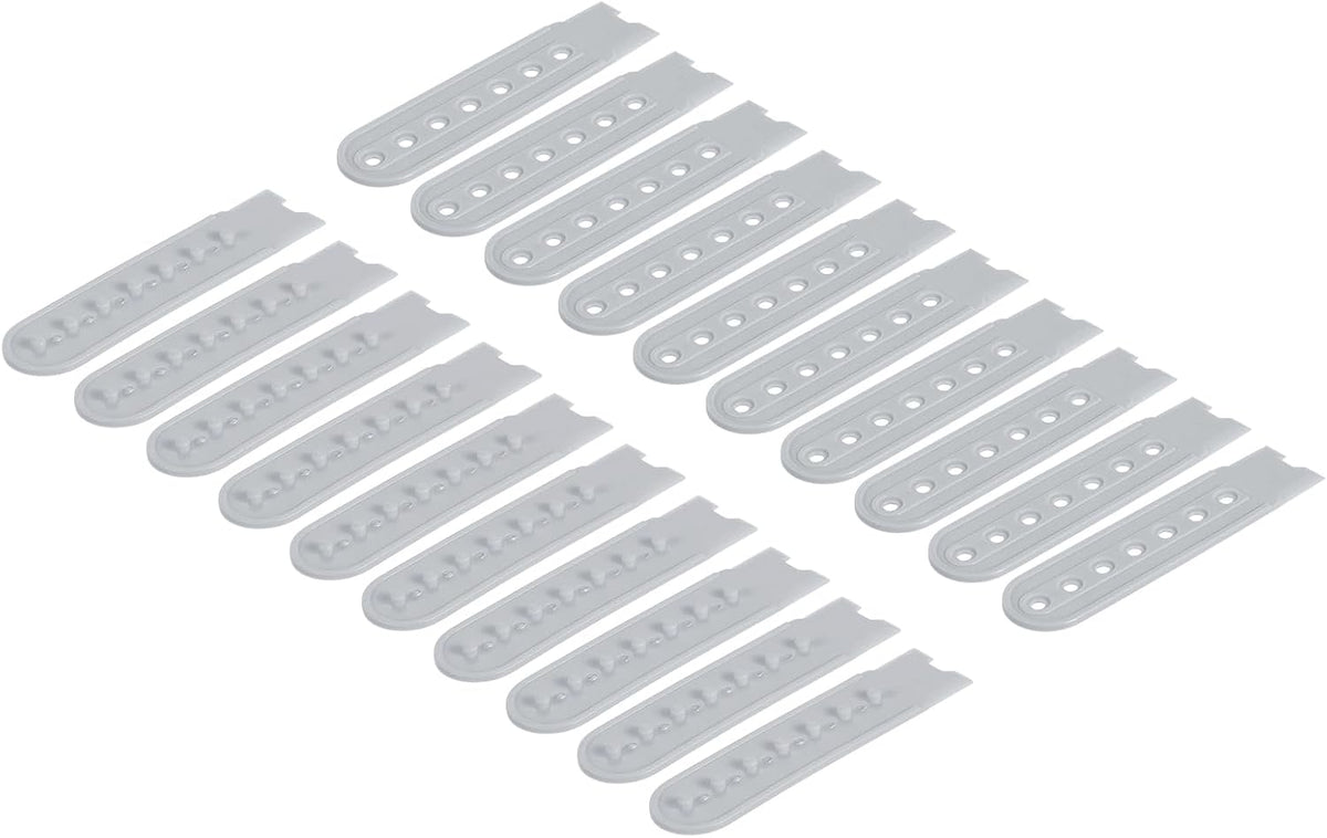 LinkMejor 10 Pairs Snapback Strap Cover, 7 Holes Plastic Adjustable Hat Snap Buckle Replacement for Caps Repairing (Light Grey)