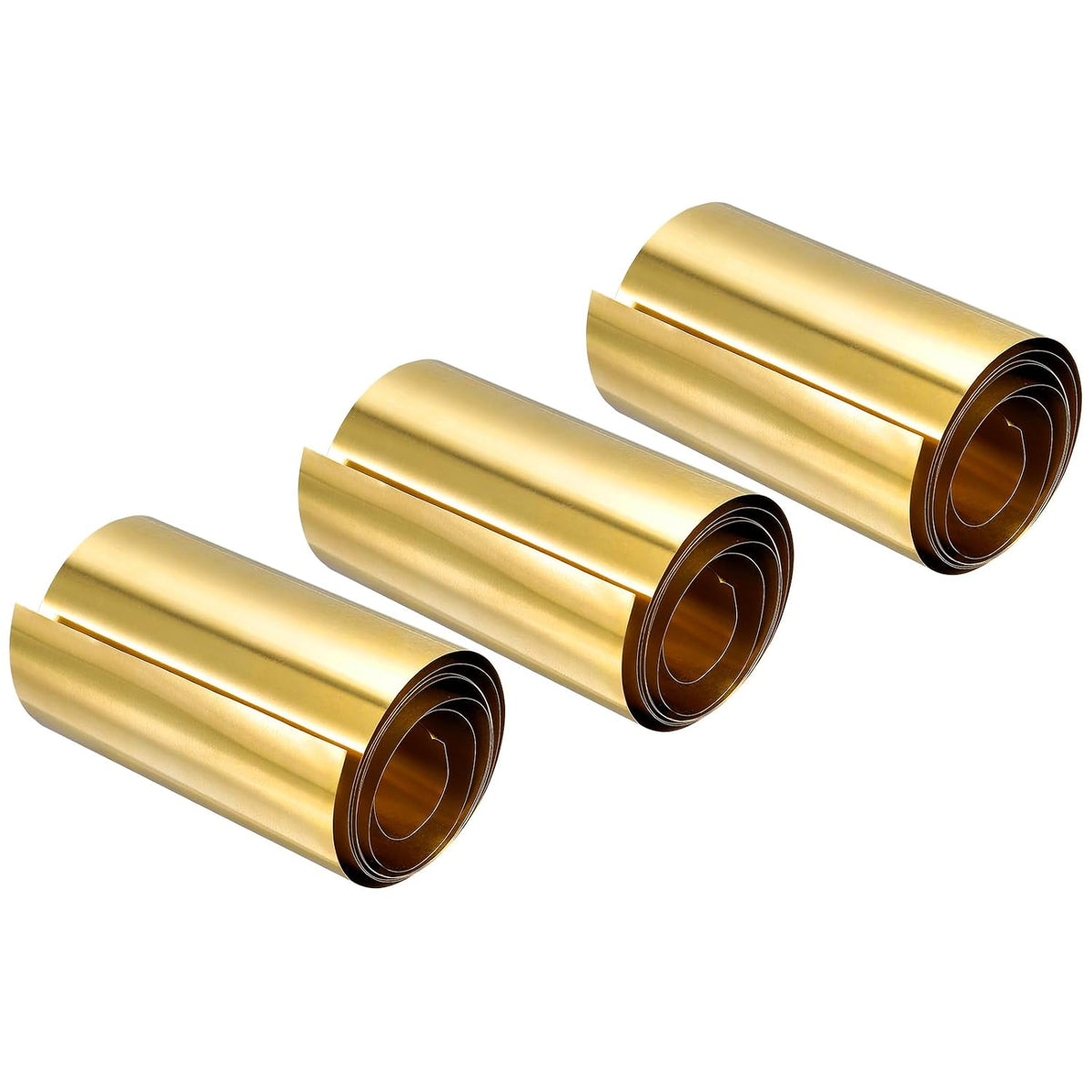 Brass Sheet Roll, 3Pcs 40" x 4" x 0.0016" H62 Metal Foil Plate for Crafts, Electrical Repairs, Industry