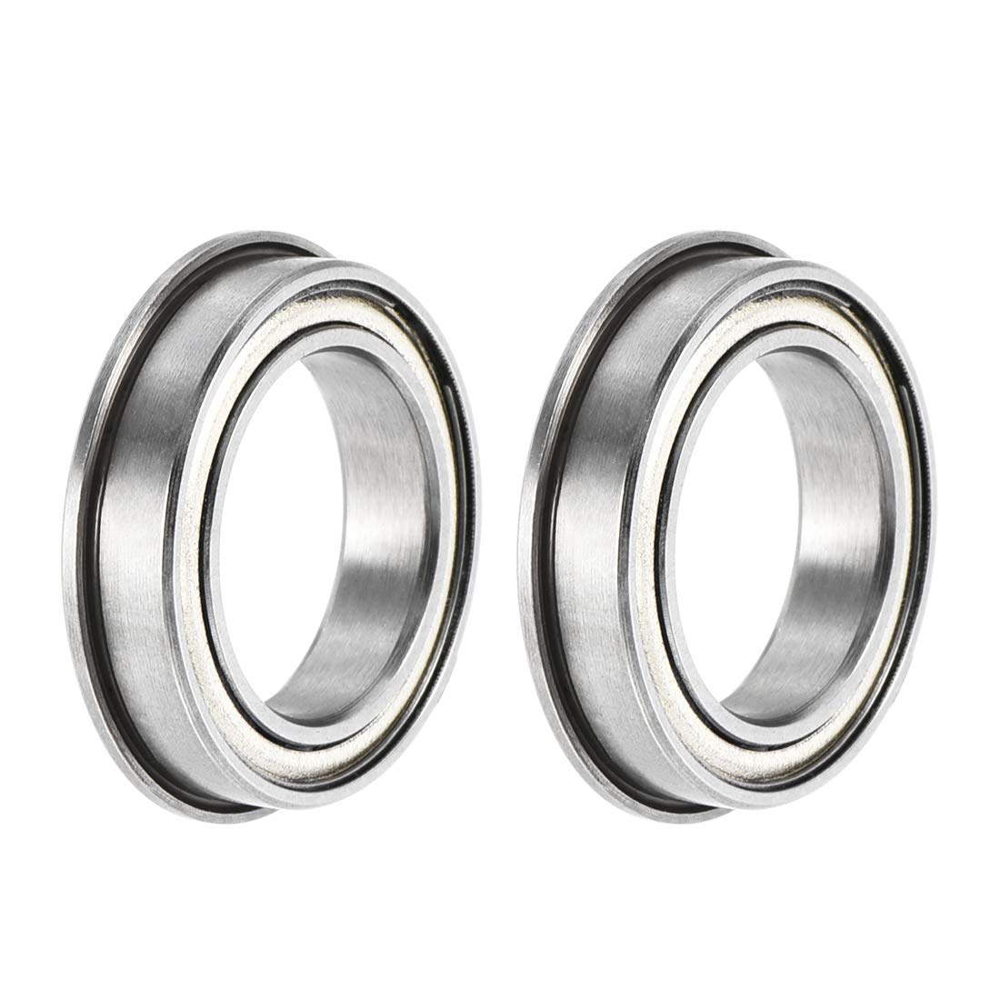 F6701ZZ Flanged Ball Bearing 12x18x4mm Double Shielded ABEC-3 Chrome Steel Bearings 2pcs