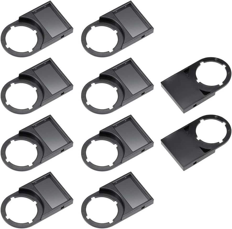 10pcs 22mm Diameter Black Plastic Push Button Switch Notice Board Dust-Proof 25 * 15 Lens