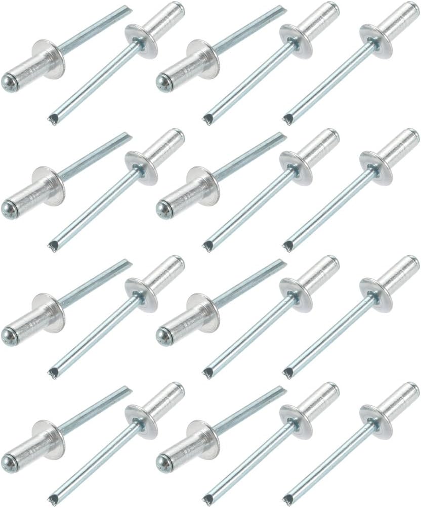 20 Pcs 6mm x 14mm Aluminum/Steel Open End Blind Rivets