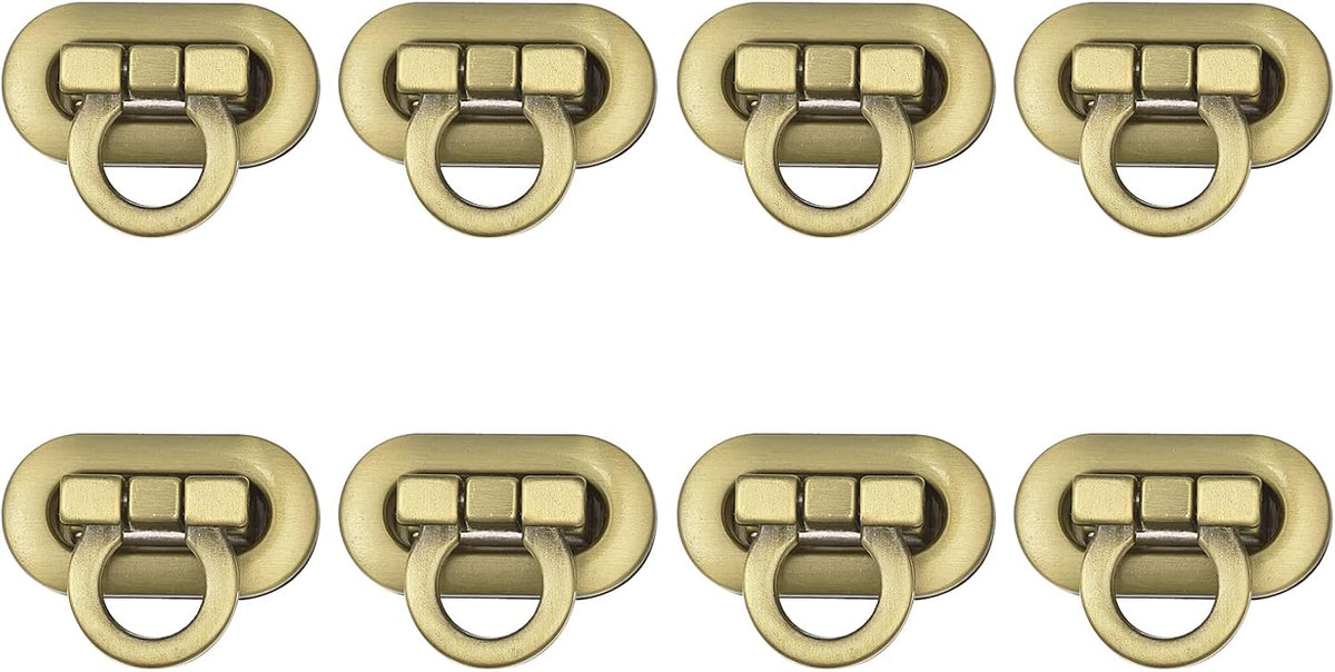 Turn Lock Clasp, 30mm x 15mm Zinc Alloy Purse Closure Twist Buckle for DIY Handbag Wallet Crafts Making 8Pcs(Bronze Tone)