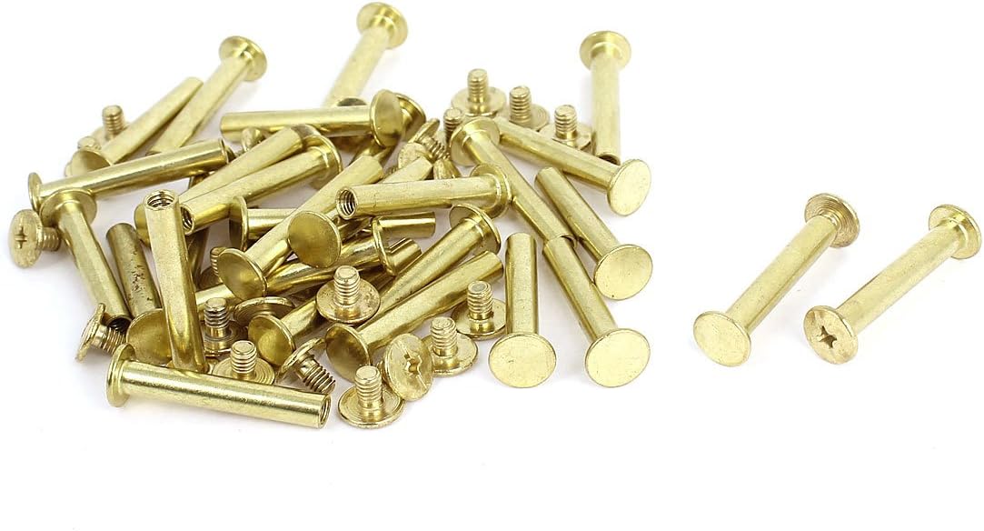 Screw Post Female 5x30mm Belt Buckle Binding Bolts Leather Fastener 30 Sets