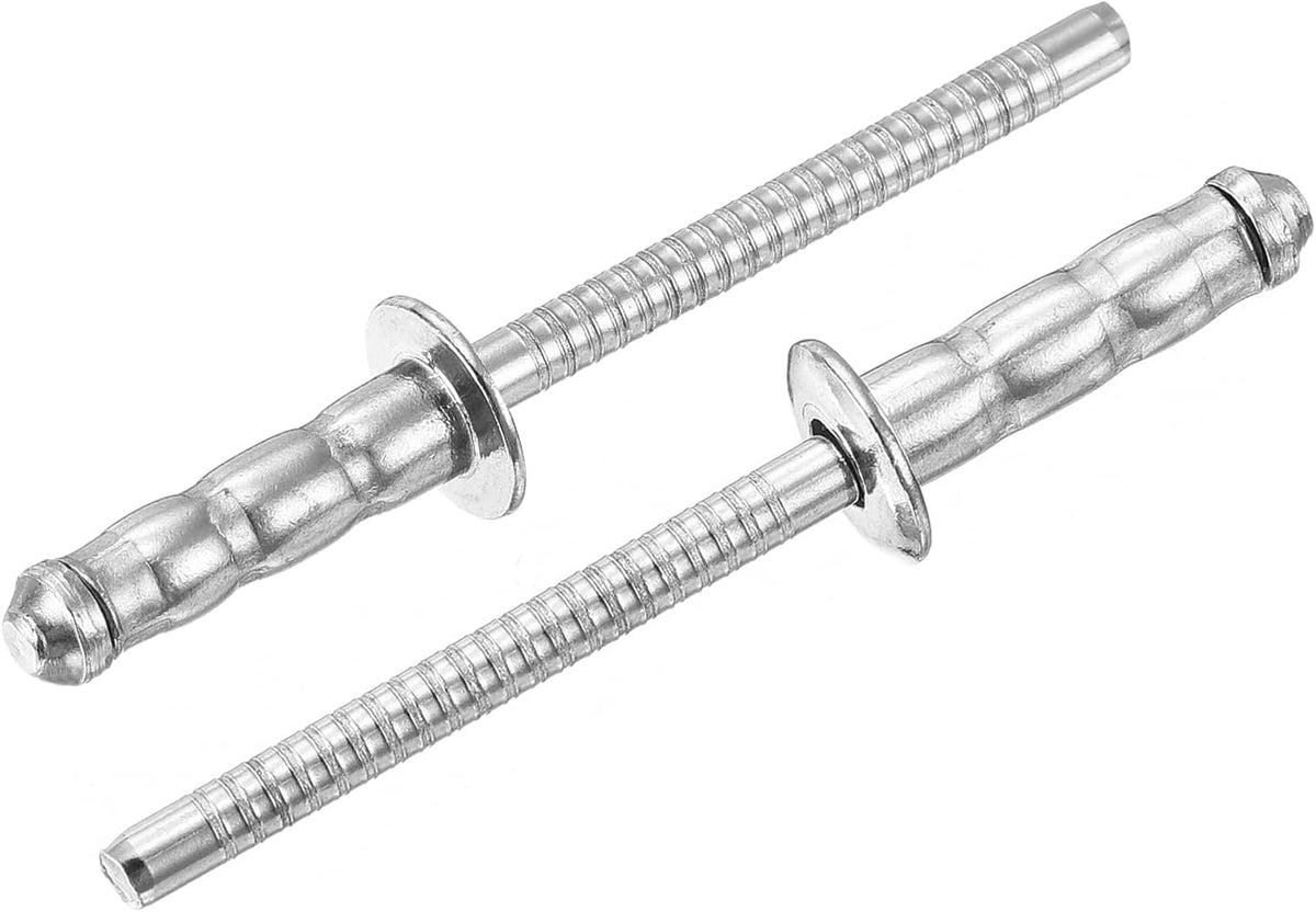 30Pcs 3/16" x 5/8" 304 Stainless Steel Round Head Double-Drum Blind Rivets, Pull Nail Drum Type Blind Rivets for DIY, Sheet Metal, Automotive Repairs, Furniture, Boat (Silver)
