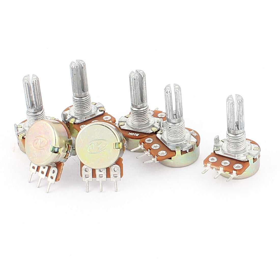7 PCS B10K 10K Ohm 6mm Shaft Single Linear Adjustable Potentiometers