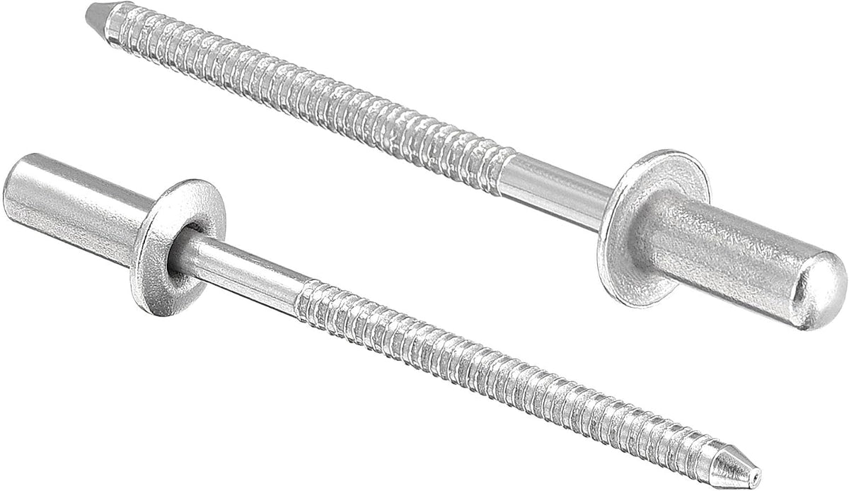 Blind Rivets, 304 Stainless Steel Pull Rivets Core Decoration Rivets 3.2mm Diameter 8mm Grip Length Silver Tone, 100pcs