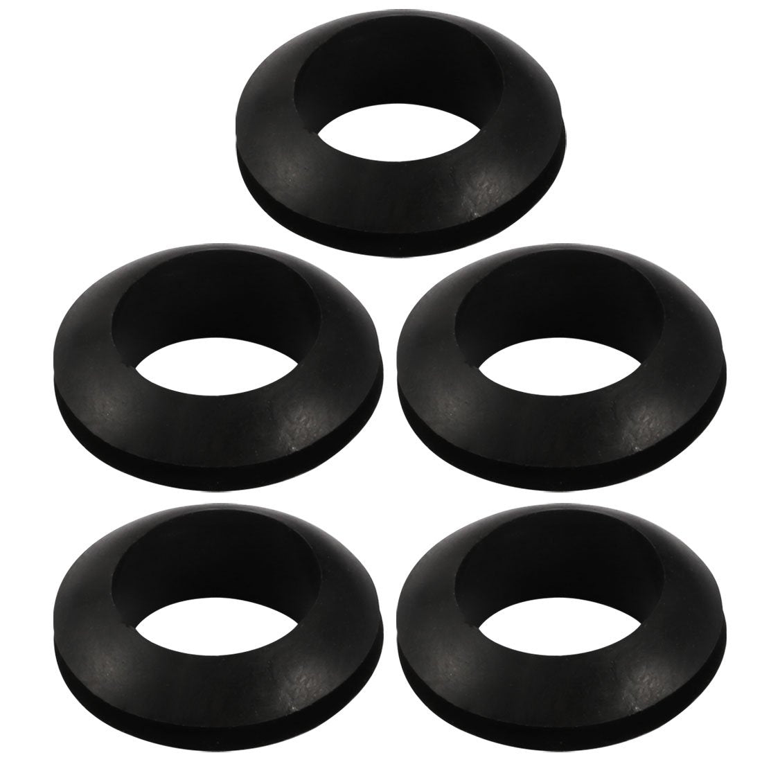 5pcs Wire Protective Grommets Black Rubber 20mm Double Sided Grommet