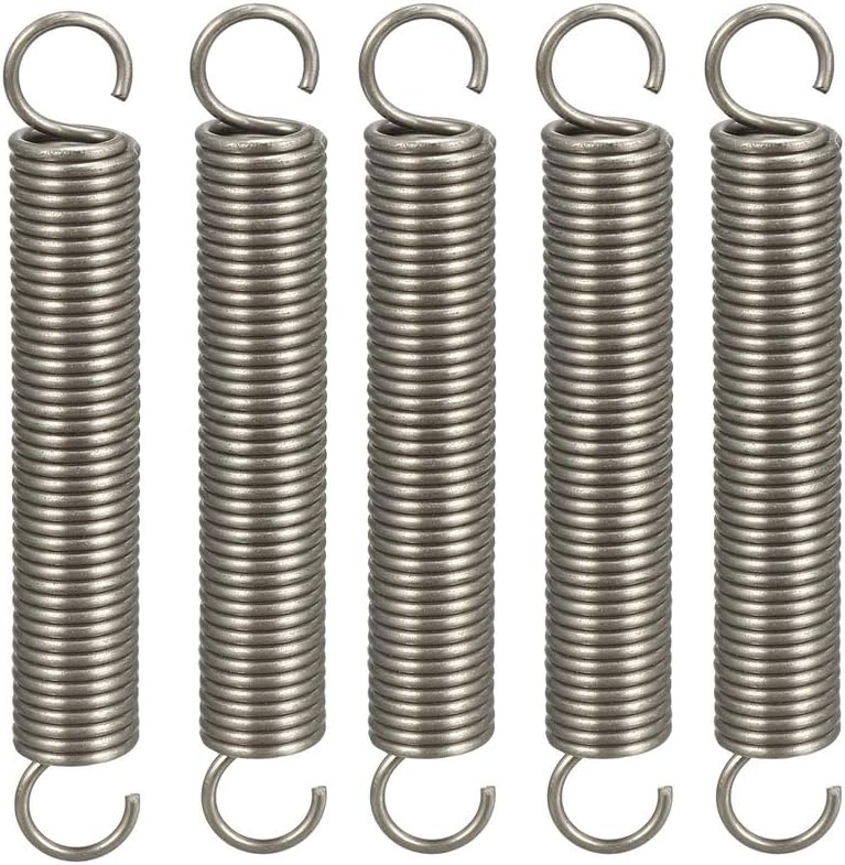 Extended Tension Spring Wire Diameter 0.047", OD 0.39", Free Length 2.76" Stainless Steel Small Dual Hook Tension Spring 5pcs