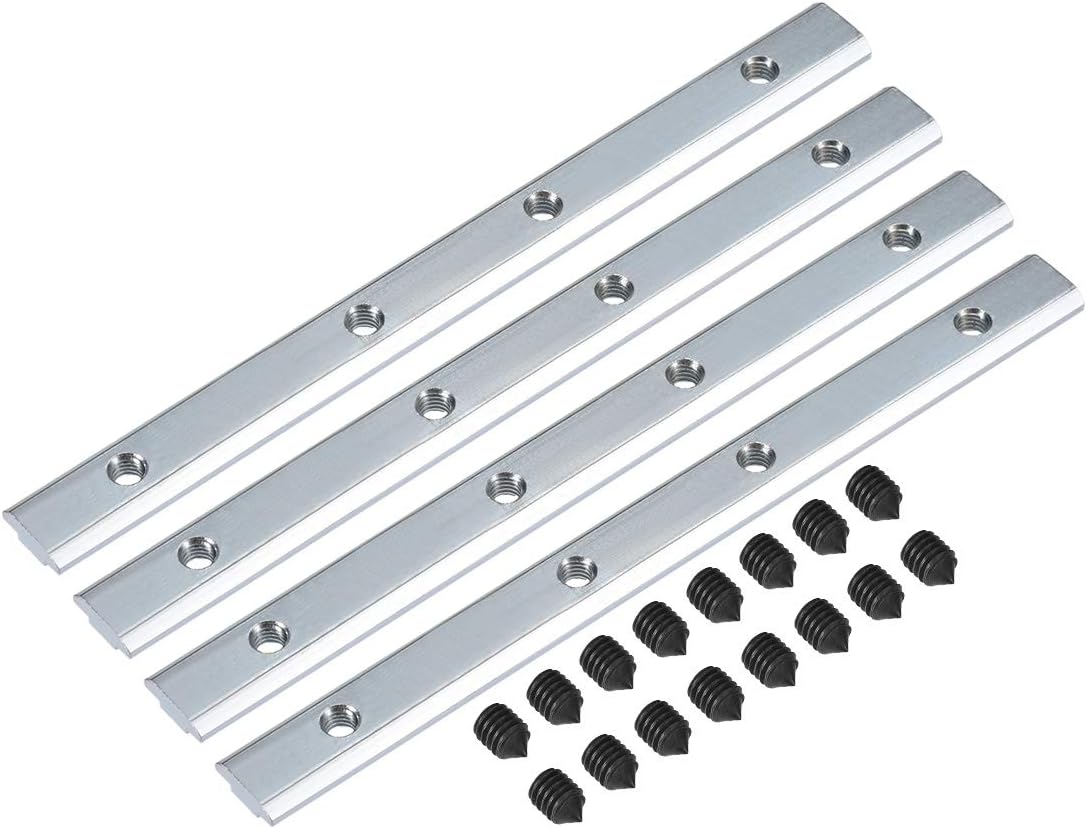 Straight Line Connector, 7 Inch Joint Bracket with Screws for 3030 Series Aluminum Extrusion Profile with 8mm T Slot, 4 Pcs