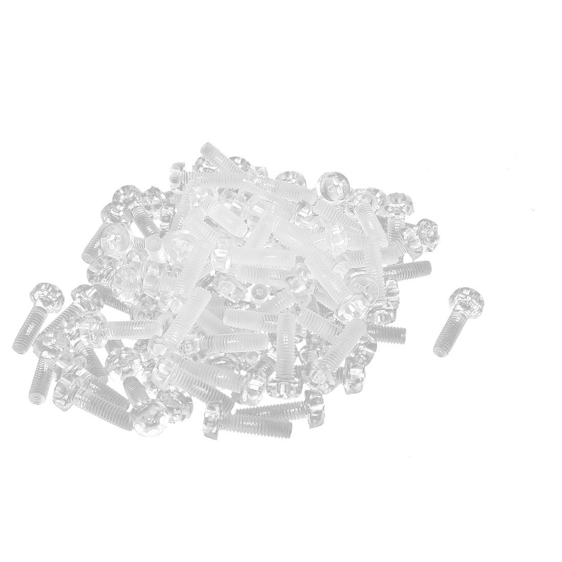 100 Pcs M3 x 10mm Bolts Pan Drive Head Machine Screws Clear