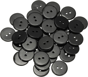 42Pcs Natural Shell Button, 2 Hole 23mm Round Mother of Pearl Buttons for Shirt Coats Suits Jacket Jeans Skirts DIY Sewing Crafts, Black