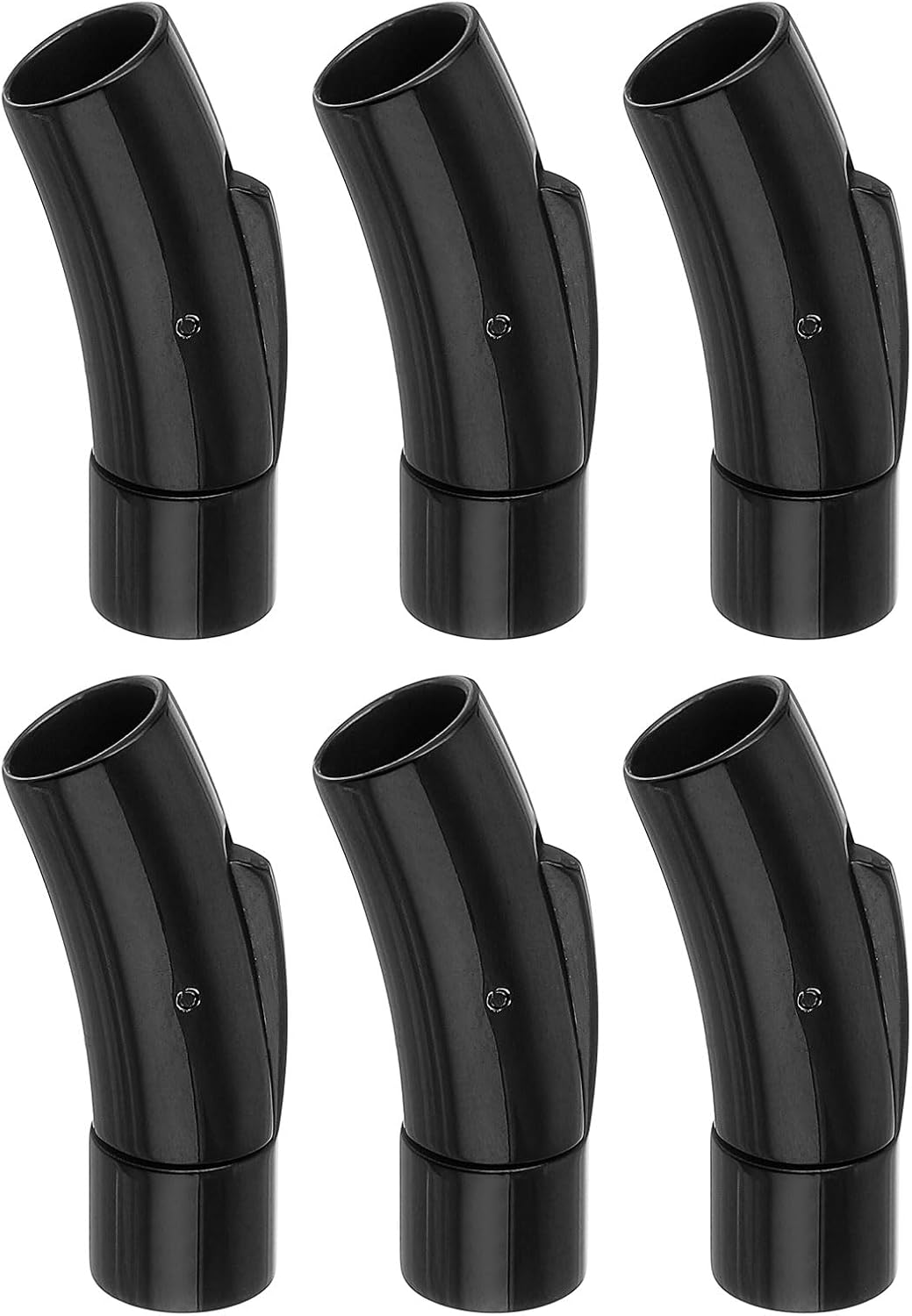 LinkMejor Leather Cord End Clasp, 6Pcs 7mm Hole Column Clasps Connectors, Stainless Steel Clasps Closures Leather Cord Buckle for Making DIY Supplies Crafts, Black (30mm)