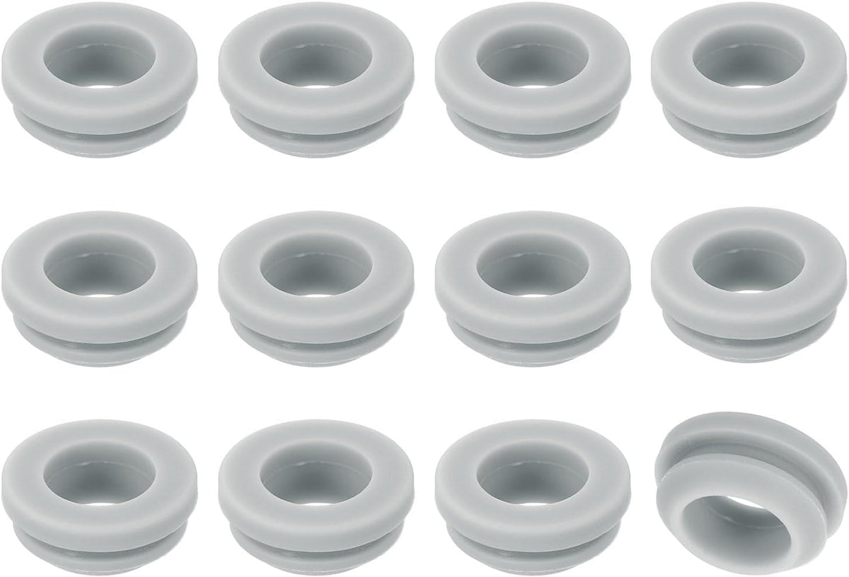 12Pcs Rubber Grommets, Mount Dia 14mm ID 10.5mm Snap Firewall Hole Plug, Anti-Scratch Hole Cover Plug for Electrical Box Cable Wiring, Gray