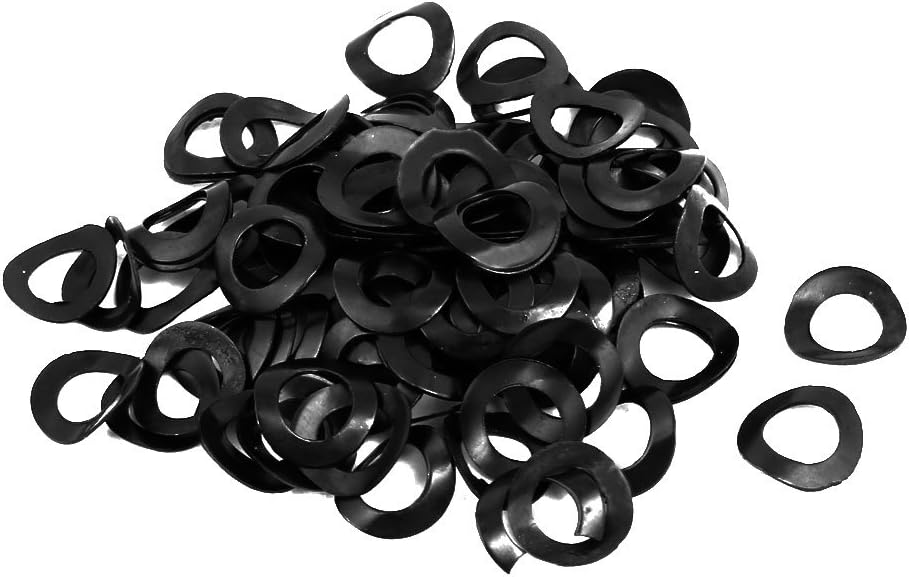 6mm Fitting Dia Carbon Steel Compressed Type Curved Spring Washer 100pcs